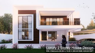 Modern Luxury House Design  2630 x 1500m  4Bedroom House with Pool [upl. by Wurtz]