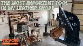 This Tool Will Change Your Leather Work  Vevor 3 Ton Ratcheting Arbor Press [upl. by Esnohpla118]