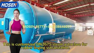 DN2673 Industrial steam rubber autoclave for rubber lining industry vulcanization [upl. by Clute]