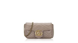 Gucci GG Marmont Matelasse Super Mini Flap Shoulder Bag Porcelain Rose [upl. by Hauger468]