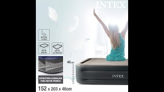 Intex DuraBeam® Plus Essential Rest Air Mattress with Builtin Electric Pump Queen Size 18quot inch [upl. by Gustie]