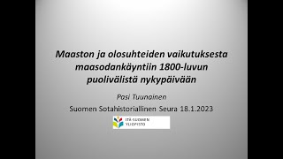 Sodan maantiede  SSHS videoluento Pasi Tuunainen [upl. by Gnolb]