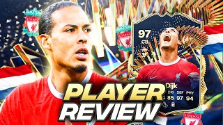 97 TOTS VAN DIJK PLAYER REVIEW  FC 24 Ultimate Team [upl. by Alyahs]