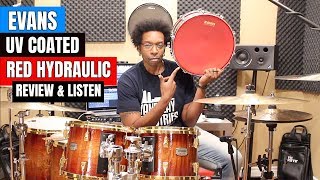 EVANS UV COATED RED HYDRAULIC Snare Head Review amp Listen [upl. by Frants]