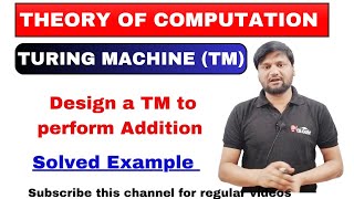 Design a turing machineTM to perform Additionunary Number TOC  FLAT Automata [upl. by Maribelle]