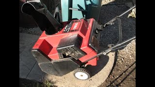 Toro CCR2450 New paddles scraper bar and belt Complete check Power curve 5hp 2 stroke 2 cycle [upl. by Tolkan]