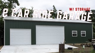 2 Car Garage with Storage  26 x 50 x 12  American Steel Carports Inc [upl. by Cleti]