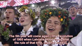 Latvian Song Festival 2018  quotManai DzimteneiquotReprise English TranslationSubtitlesENG SUB [upl. by Dauf]