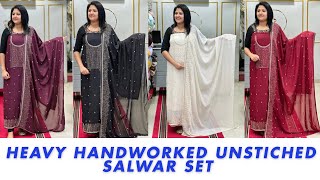 HEAVY HANDWORKED UNSTICHED SALWAR SET [upl. by Rashida675]