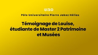 Témoignage de Louise étudiante de Master 2 Patrimoine et Musées UBO Quimper [upl. by Nohtanoj]