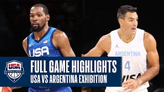 USA vs Argentina EXHIBITION  FULL GAME HIGHLIGHTS  JULY 13 2021 [upl. by Yemorej]