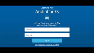 Learning Ally Audiobook App [upl. by Eisenberg]