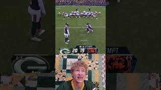 A Packers Fan Reaction to the BLOCKED Game Winning FG vs Bears shorts sports nfl [upl. by Court]