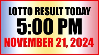 Lotto Result Today 5pm November 21 2024 Swertres Ez2 Pcso [upl. by Sairtemed]