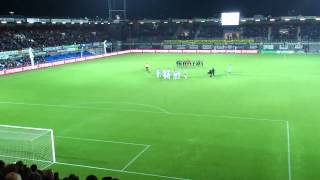 PEC Zwolle  Willem II 20 232013 Opkomst en minuut stilte voor Theo Bos [upl. by Naras]