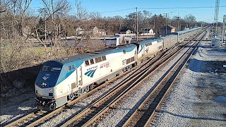 Amtrak Empire Builders 7 amp 8 meet at Rondout Illinois on February 15 2024 [upl. by Naliorf707]