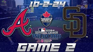 10224 Atlanta Braves vs San Diego Padres Game 2 Game Audio  MLB NL Wild Card LIVE Cast amp Chat [upl. by Adnirol]