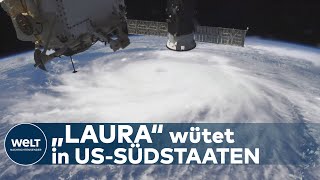 WIE EIN quotDÜSENTRIEBWERKquot Hurrikan quotLauraquot fegt über Teile der USA [upl. by Rochella]