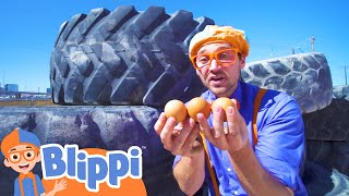 Blippi Explores an Excavator  Kids Fun amp Educational Cartoons  Moonbug Play and Learn [upl. by Kilmarx]