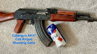 Cybergun AK47 Power Valve Mod Co2 Airgun Shooting Cans [upl. by Drye237]