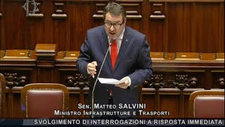 IL MINISTRO SALVINI RISPONDE AL QUESTION TIME ALLA CAMERA DEI DEPUTATI [upl. by Buiron428]