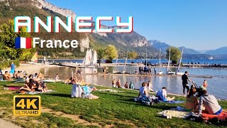 Annecy  France 🇫🇷 one of the most beautiful cities in Europe🌷☀️🌹walking tour 4K60fps HDR [upl. by Sergo]