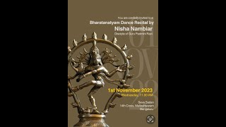 Bharatanatyam Dance Recital by Nisha Nambiar [upl. by Medrek]