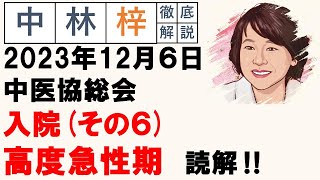 【中林梓】梓の勝手な独り言（2023 12 06医協総会 入院（その6）高度急性期入院医療について） [upl. by Aiem474]