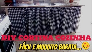 Como fazer cortina para pia de cozinha [upl. by Nauh]