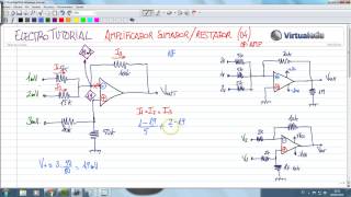 ElectroTutorial 353 Amplificador Sumador  Restador 04 OpAmp [upl. by Riada]