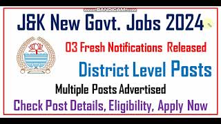 JampK Job Updates 2024  03 Fresh JampK Job notifications  Posts Eligibility Fee Complete Details [upl. by Deckert]