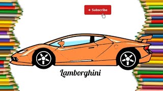 How to draw LAMBORGHINI car easy step by stepCar drawing easyEasy drawings [upl. by Vanhook]