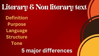 Difference between Literary amp NonLiterary Text [upl. by Lindholm]