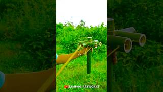 Bamboo Craft With Bamboo Archer Piercing CocaCola Bottle bamboo slingshot diy [upl. by Nnaylloh255]