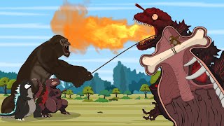 Rescue Throat Shin Godzilla From GODZILLA amp KONG The Battle Choke on a Bone FUNNY Godzilla Cartoon [upl. by Nahij]