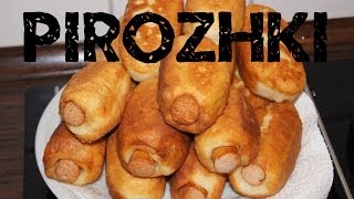 Pirozhki mit WürstchenЖареные пирожки с сосиками Pirozhki with sausages russian food [upl. by Ataeb]