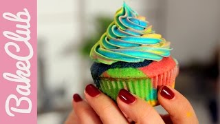 Rainbow Cupcakes Regenbogen Cupcakes  BakeClub [upl. by Chrystal]