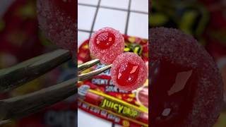 Red juicy drop gummy candy chewy gummies and sour gel jelly food mukbang [upl. by Hallam]