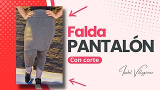 Confecciona una Falda Pantalón Deportiva con Cortes  ✅Incluye Patrón Gratis [upl. by Eolcin]