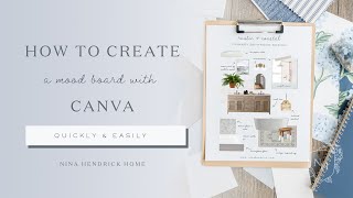 How to Create a Mood Board with Canva  How to Make a Room Makeover Design Board for Free [upl. by Eeram]