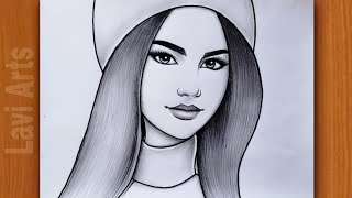 Easy Girl with Cap drawing  Simple Pencildrawing  Çizim Hobimiz Kolay Karakalem  Drawing Picture [upl. by Feune]