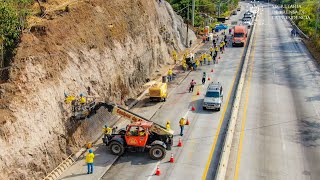 Conoce los trabajos de estabilización de taludes en carretera al puerto de La Libertad [upl. by Scriven]