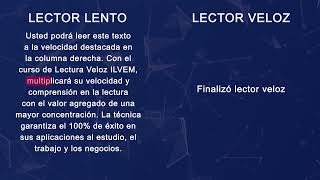 Diferencia de Lector Común Vs Lector Rápido ILVEM Perú [upl. by Aliahkim]