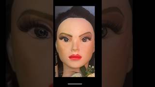 ASMR Makeup Natural Eyeshadow and Red Lipstick on Mannequin with Relaxing Sounds for Sleep asmr [upl. by Ardnaxela]