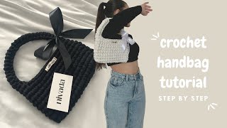 CROCHET HANDBAG TUTORIAL  aesthetic crochet  beginner friendly step by step [upl. by Anirda]