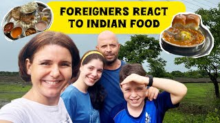 Foreigners React to Maharashtrian Food travelvlog foreigners kokan maharashtra [upl. by Ysac6]