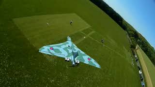 Avro Vulcan RC model plane FPV quadcopter chase footage [upl. by Fish]