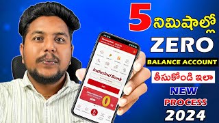 Indusind Bank Zero Balance Account Opening Online In 2024  Best Zero Balance Bank Account Telugu [upl. by Fosque]