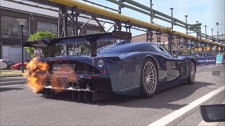 Maserati MC12 Corsa  HUGE FLAMESPowerslideStartup by Edo Competition  Cars and Coffee [upl. by Eseeryt]