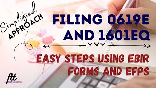 BIR FORMS 0619E and 1601EQ  Easy Steps Using EBIR Forms and EFPS [upl. by Gnuh]